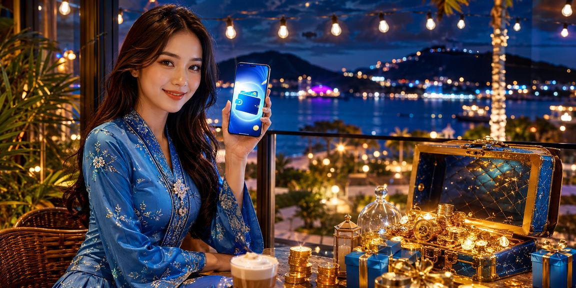 Pengguna membuat deposit untuk taruhan kriket di Langkawi Malaysia